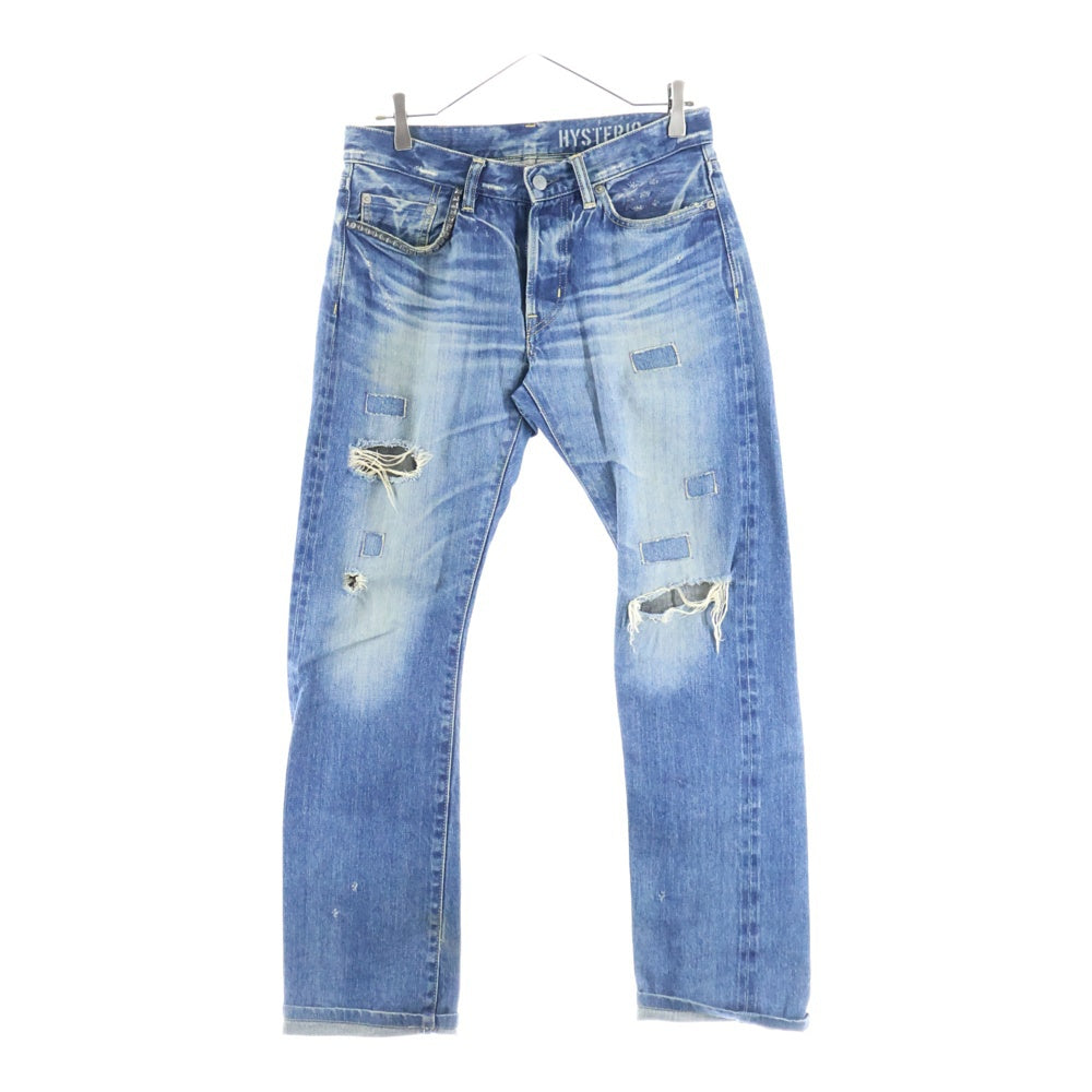 HYSTERIC GLAMOUR(ヒステリックグラマー) SP加工 スタッズ小窓デニムパンツ インディゴ 0243AP17