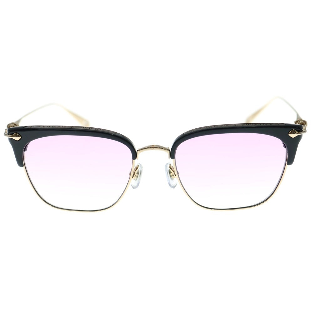 CHROME HEARTS(クロムハーツ) SLUNTRADICTION ウェリントンサングラス 眼鏡 アイウェア ブラック/ゴールド度有り