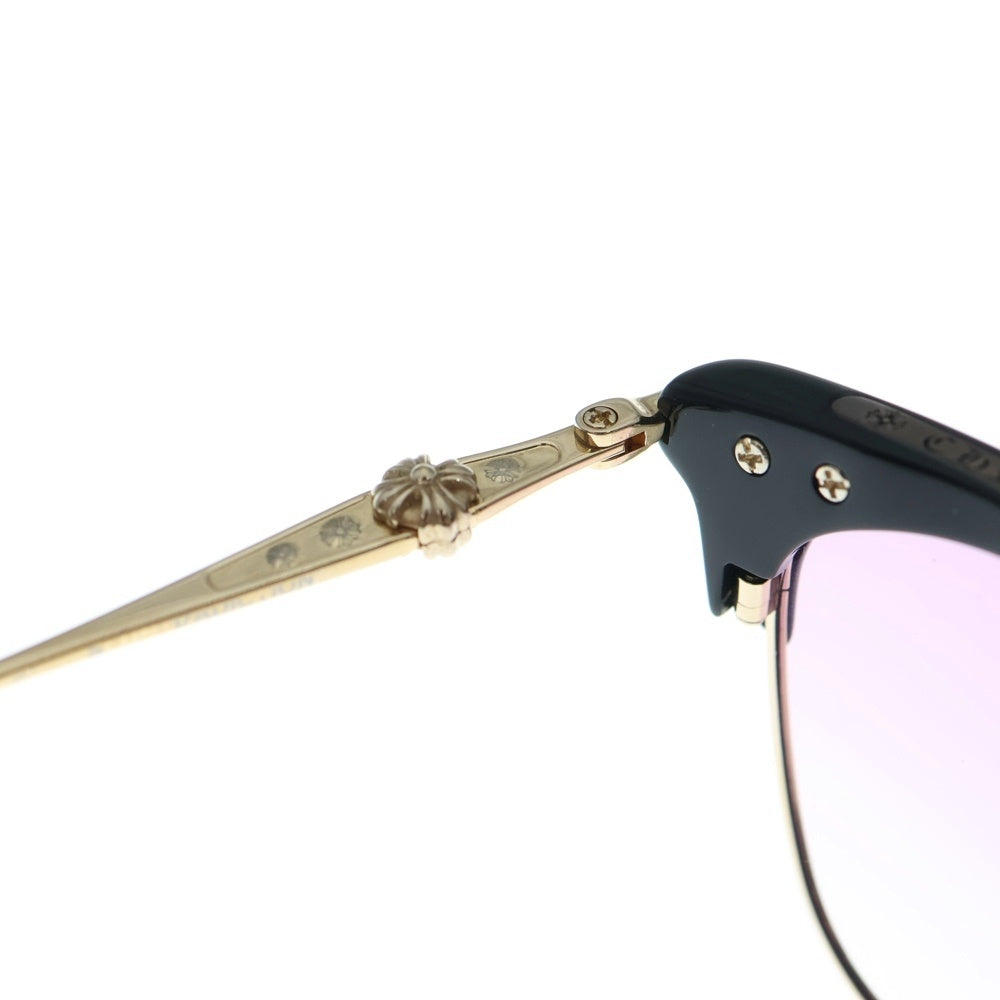 CHROME HEARTS(クロムハーツ) SLUNTRADICTION ウェリントンサングラス 眼鏡 アイウェア ブラック/ゴールド度有り