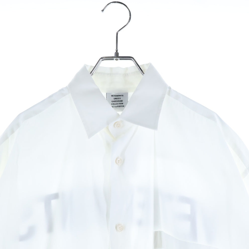 VETEMENTS(ヴェトモン) 23AW バックロゴプリント 長袖シャツ UE63SH191W