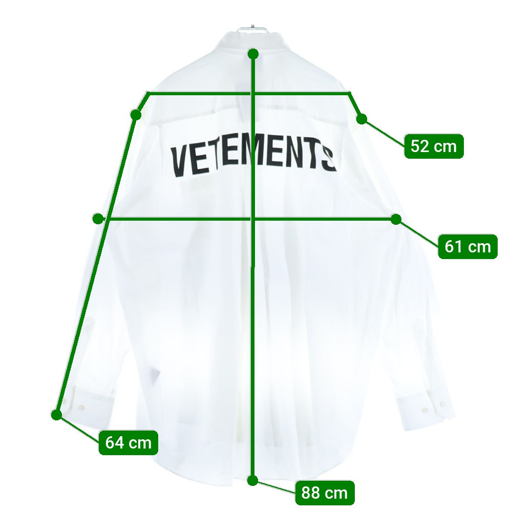 VETEMENTS(ヴェトモン) 23AW バックロゴプリント 長袖シャツ UE63SH191W