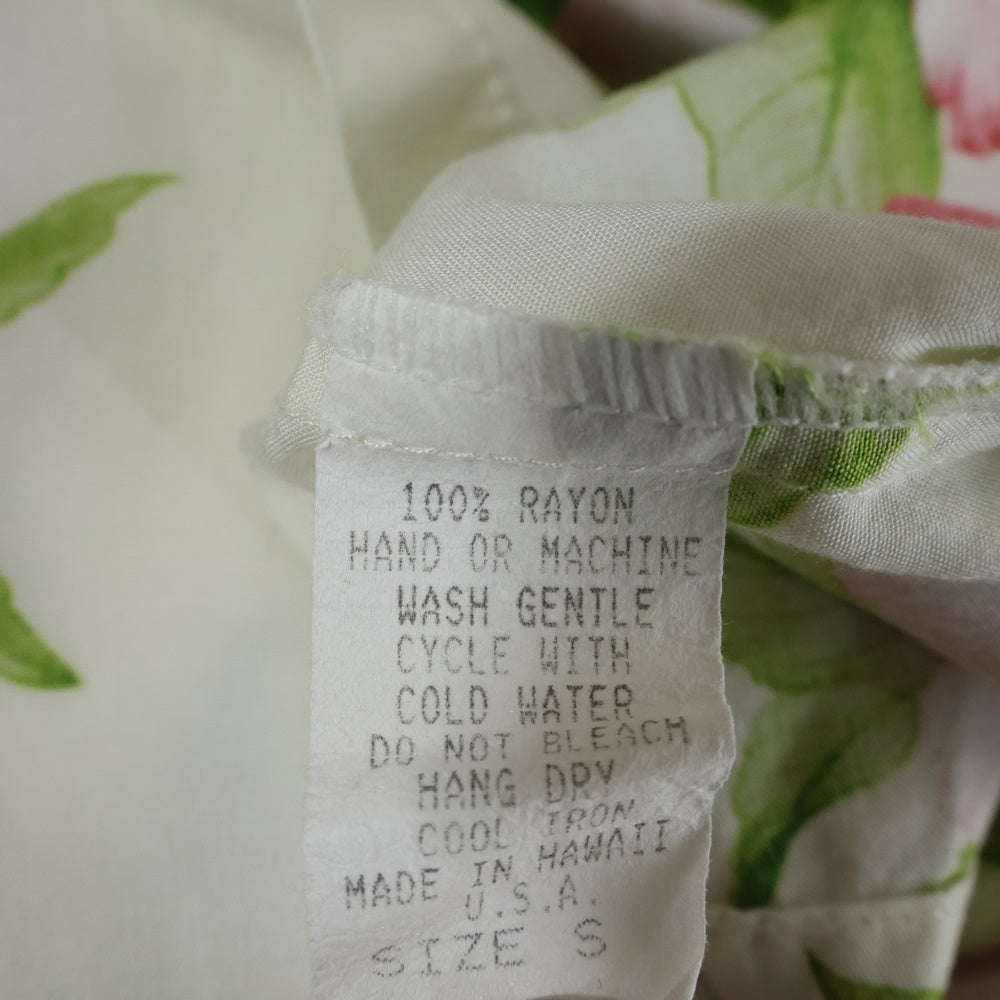 VINTAGE(ヴィンテージ) MADE in HAWAII ハワイ レーヨン アロハ半袖シャツ ハイビスカス総柄 マルチカラー