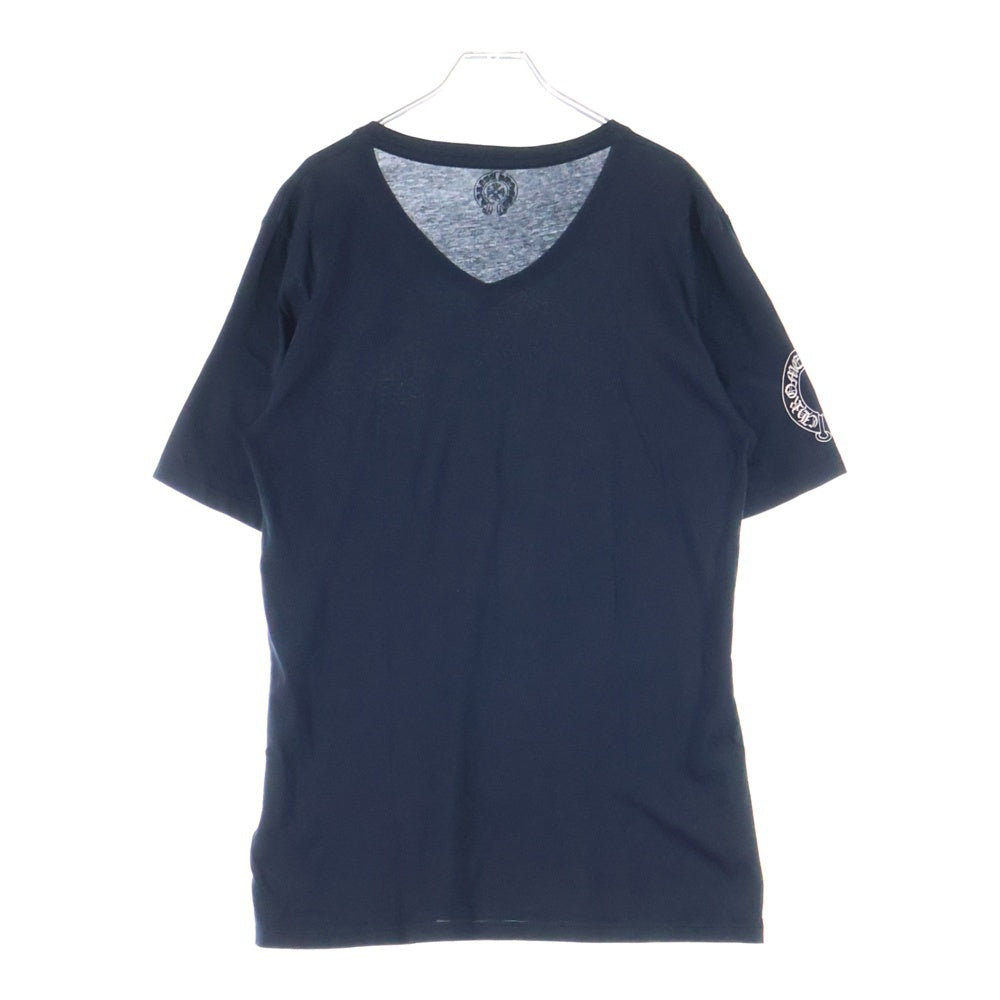 CHROME HEARTS(クロムハーツ) BSフレア プリント Vネック 半袖Tシャツ カットソー ブラック/ホワイト