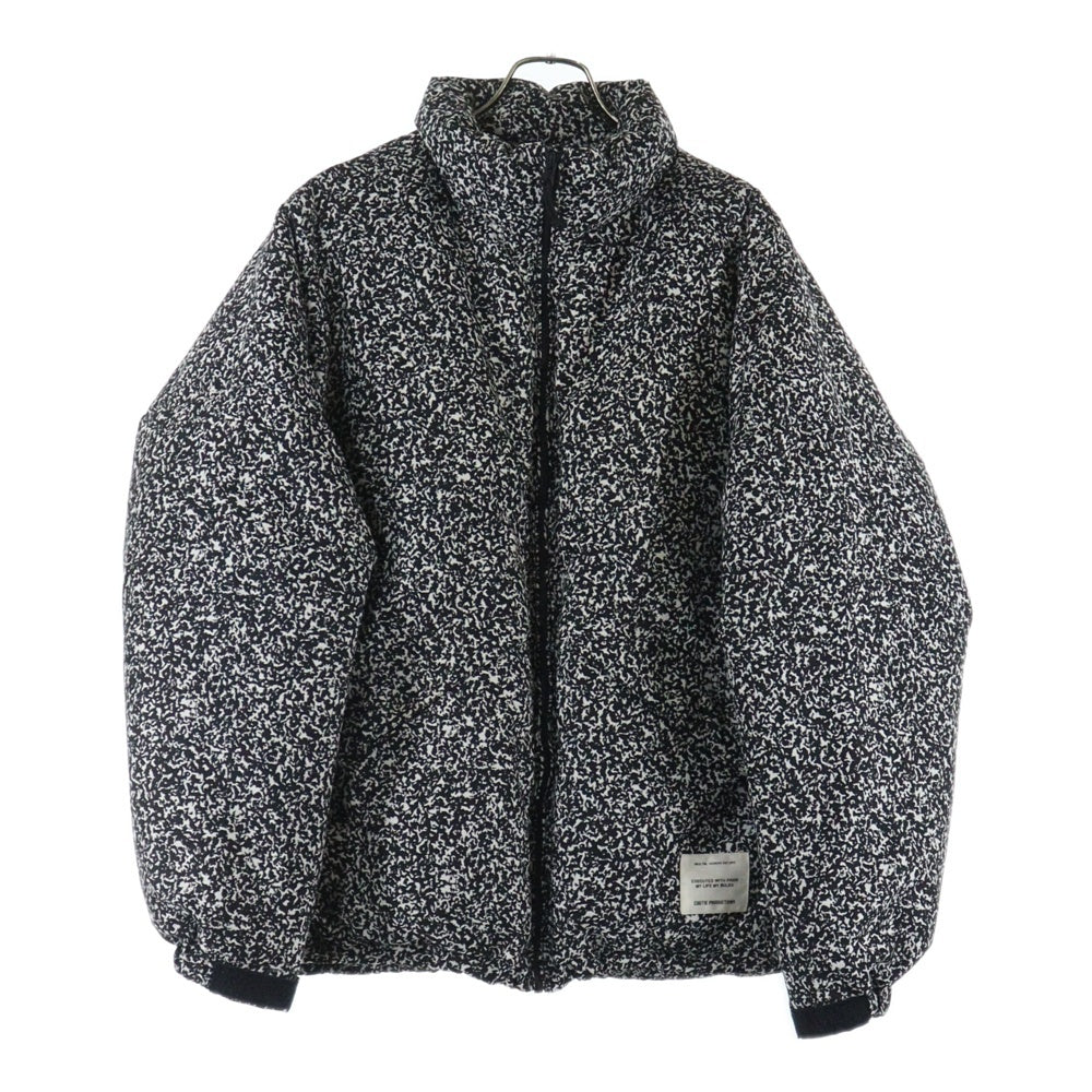 COOTIE(クーティー) Jacquard Down Jacket ジャガード ジップアップダウンジャケット ブラック/ホワイト