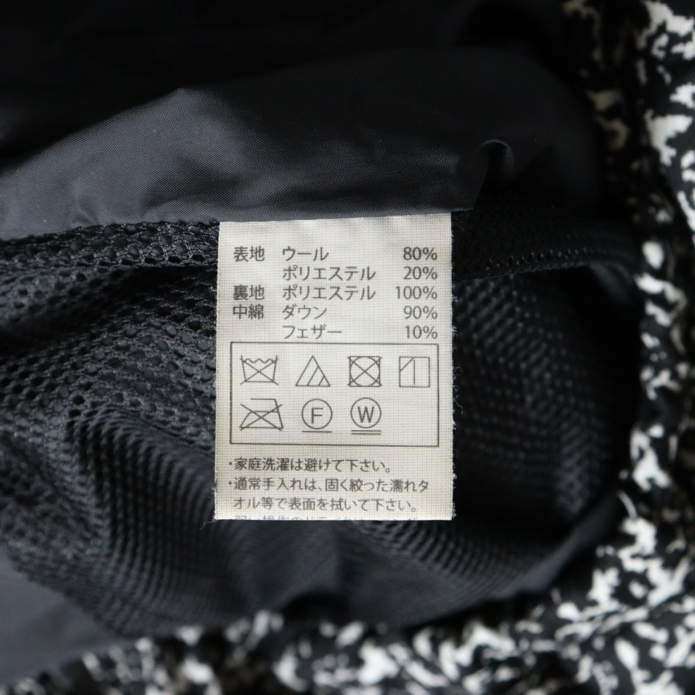 COOTIE(クーティー) Jacquard Down Jacket ジャガード ジップアップダウンジャケット ブラック/ホワイト