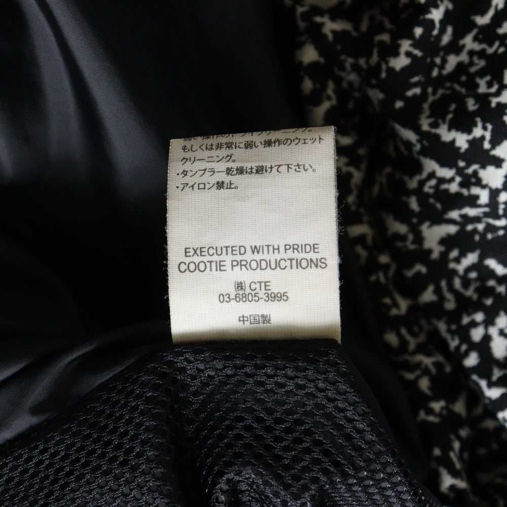 COOTIE(クーティー) Jacquard Down Jacket ジャガード ジップアップダウンジャケット ブラック/ホワイト