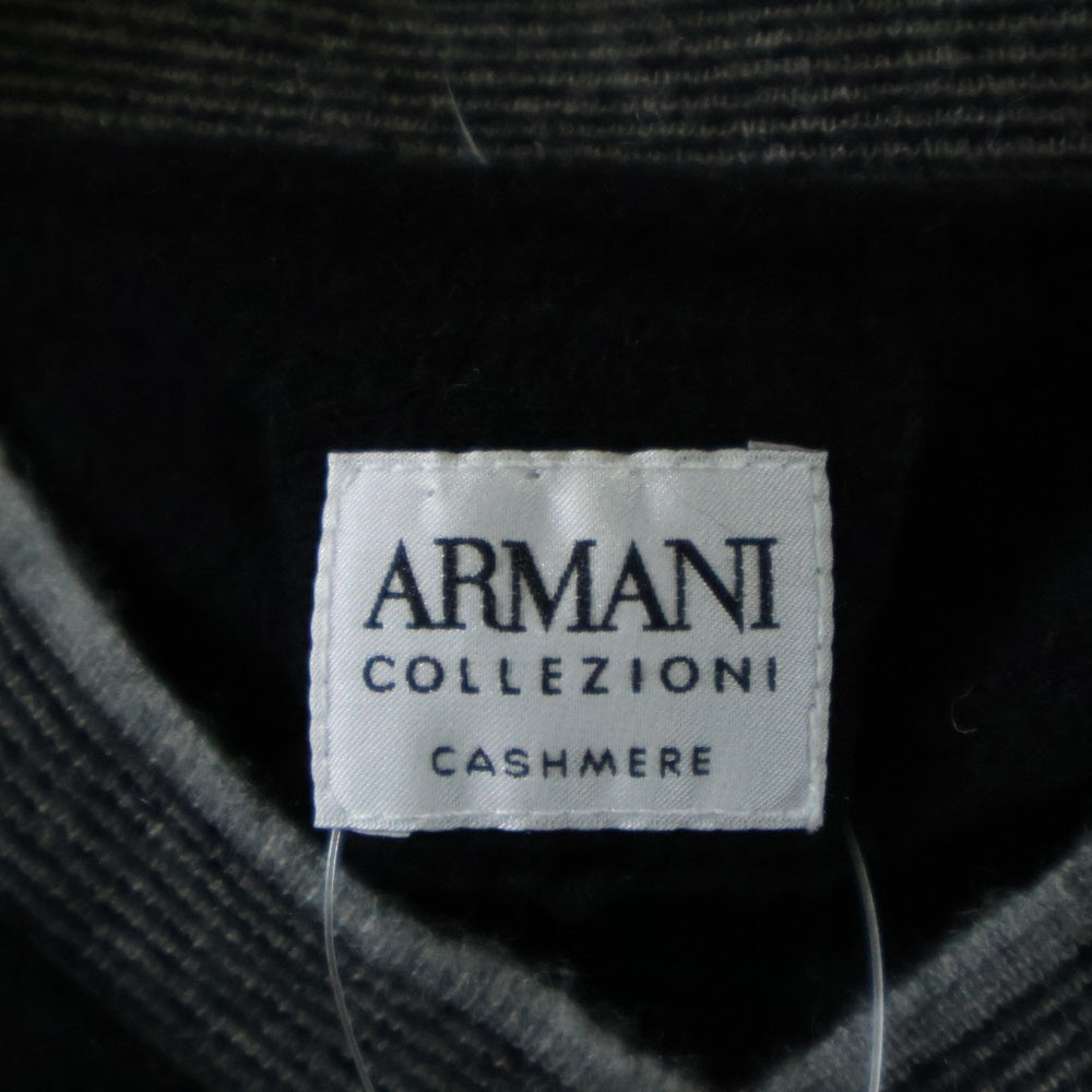 ARMANI COLLEZIONI(アルマーニ コレツィオーニ) カシミヤ Vネック ライトセーター ニットー ブラック HCM28M HC18M