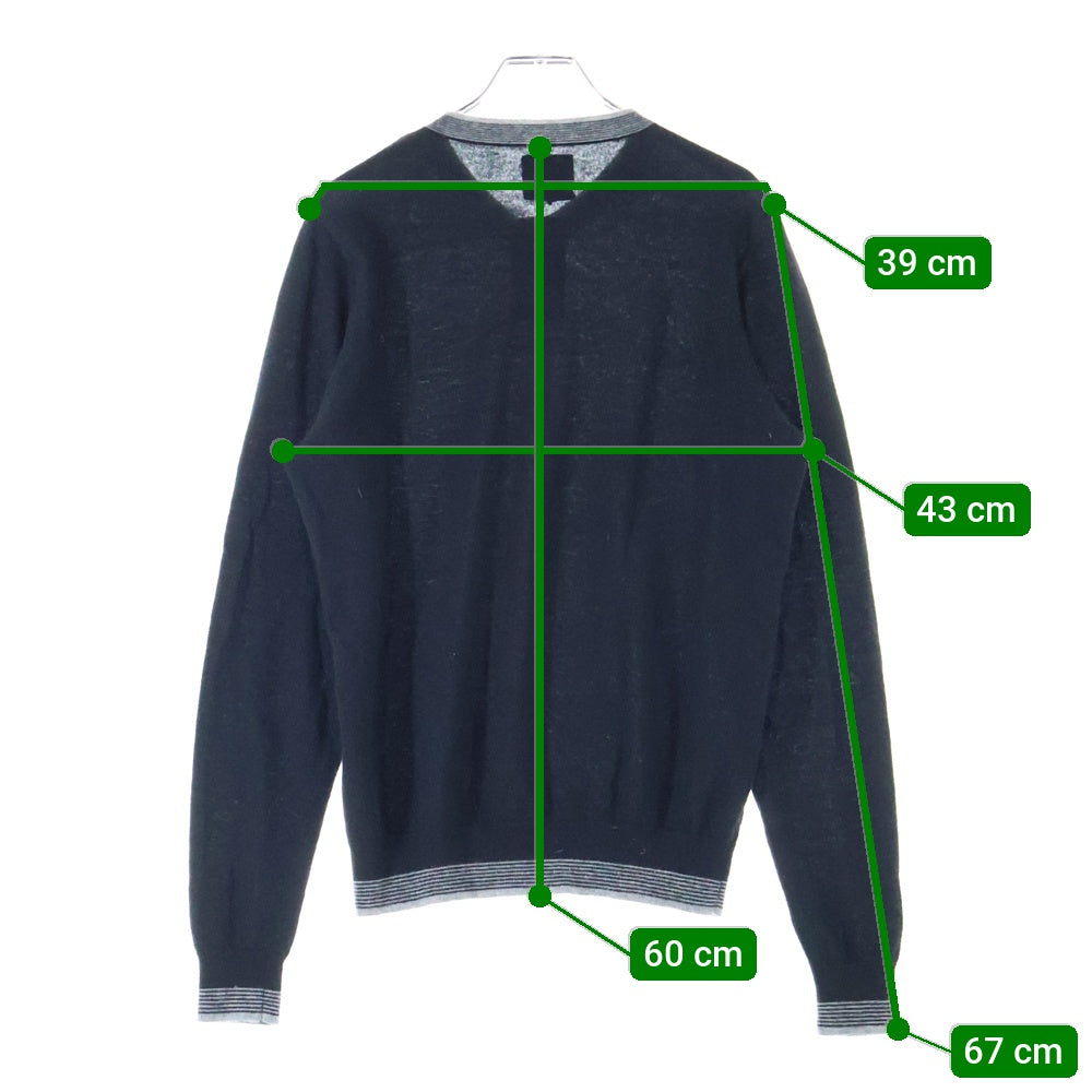 ARMANI COLLEZIONI(アルマーニ コレツィオーニ) カシミヤ Vネック ライトセーター ニットー ブラック HCM28M HC18M