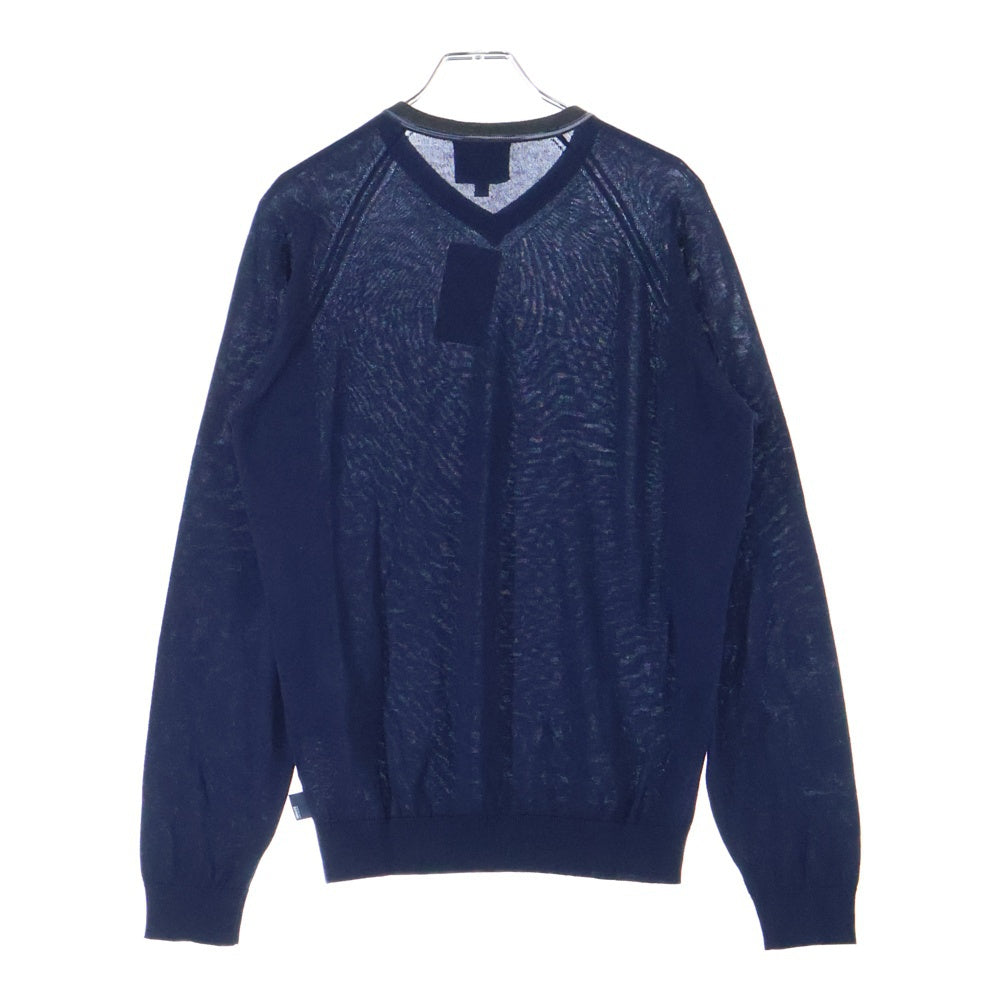 ARMANI COLLEZIONI(アルマーニ コレツィオーニ) コットン Vネック ライトセーター ニット ネイビー 3XCM34 CM37Z