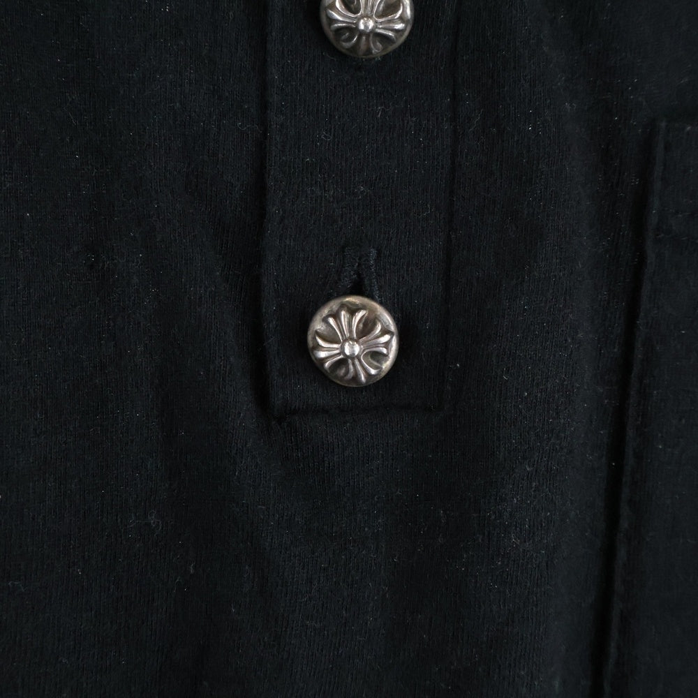 CHROME HEARTS(クロムハーツ) HENRY L/S T-SHIRT CRS PATCH CHプラスボタン ヘンリーネック ロングスリーブ 長袖Tシャツ ブラック