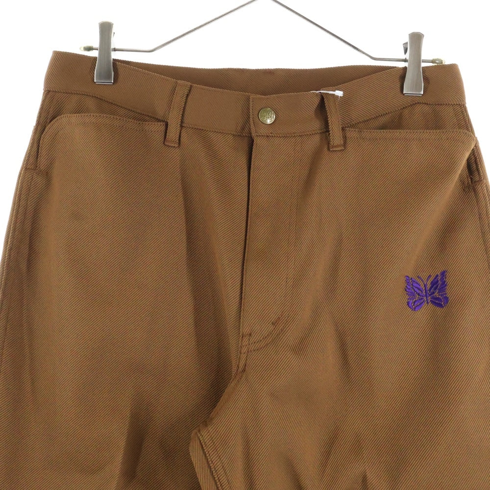 Needles(ニードルス) ロゴ刺繍 ブーツカット コットン フレアパンツ ブラウン 0T188