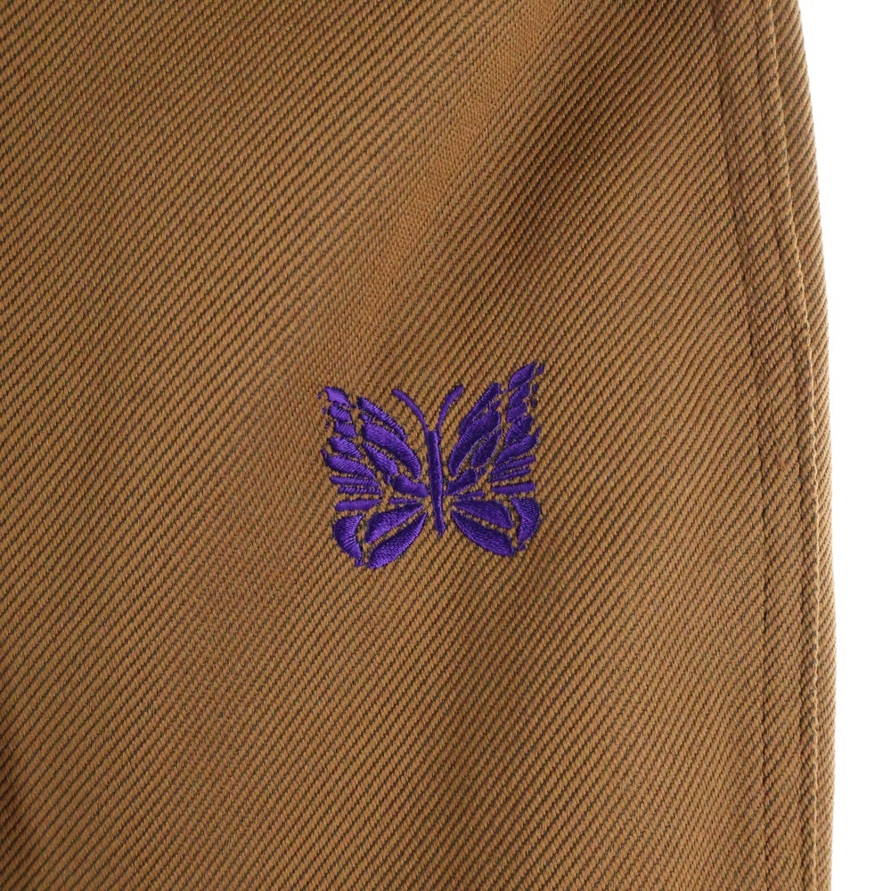 Needles(ニードルス) ロゴ刺繍 ブーツカット コットン フレアパンツ ブラウン 0T188