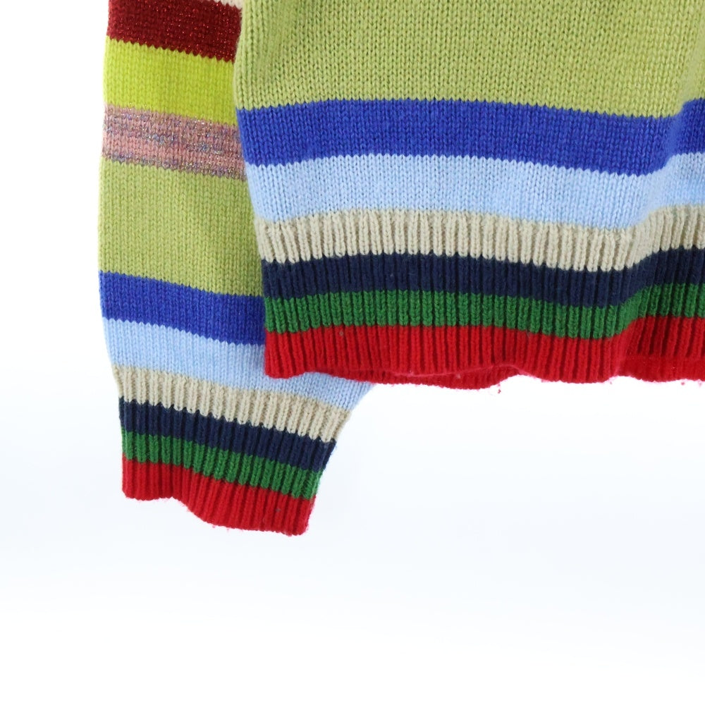 SAINT MICHAEL(セントマイケル) 24SS RGR SHIRT BORDER ボーダー長袖ポロニット マルチカラー SM-YS8-0000-C47