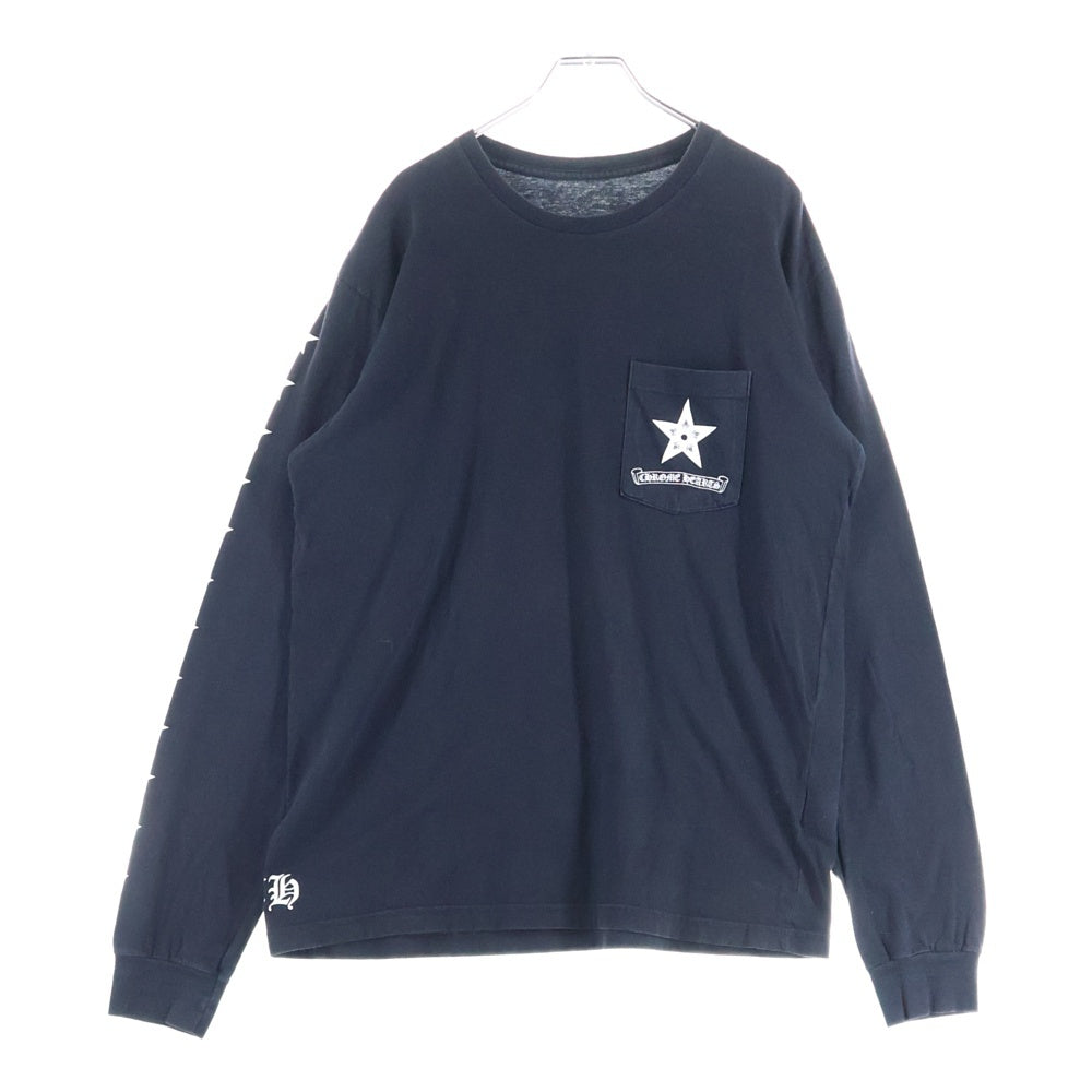 CHROME HEARTS(クロムハーツ) Star Print Long Sleeve Tee スタープリント ロングスリーブ 長袖Tシャツ ロンT ブラック/ホワイト