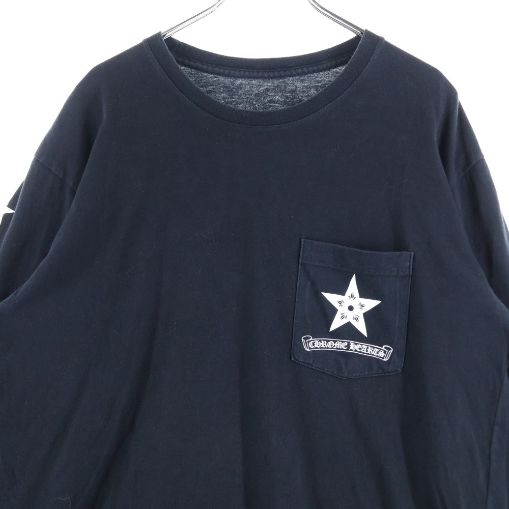 CHROME HEARTS(クロムハーツ) Star Print Long Sleeve Tee スタープリント ロングスリーブ 長袖Tシャツ ロンT ブラック/ホワイト