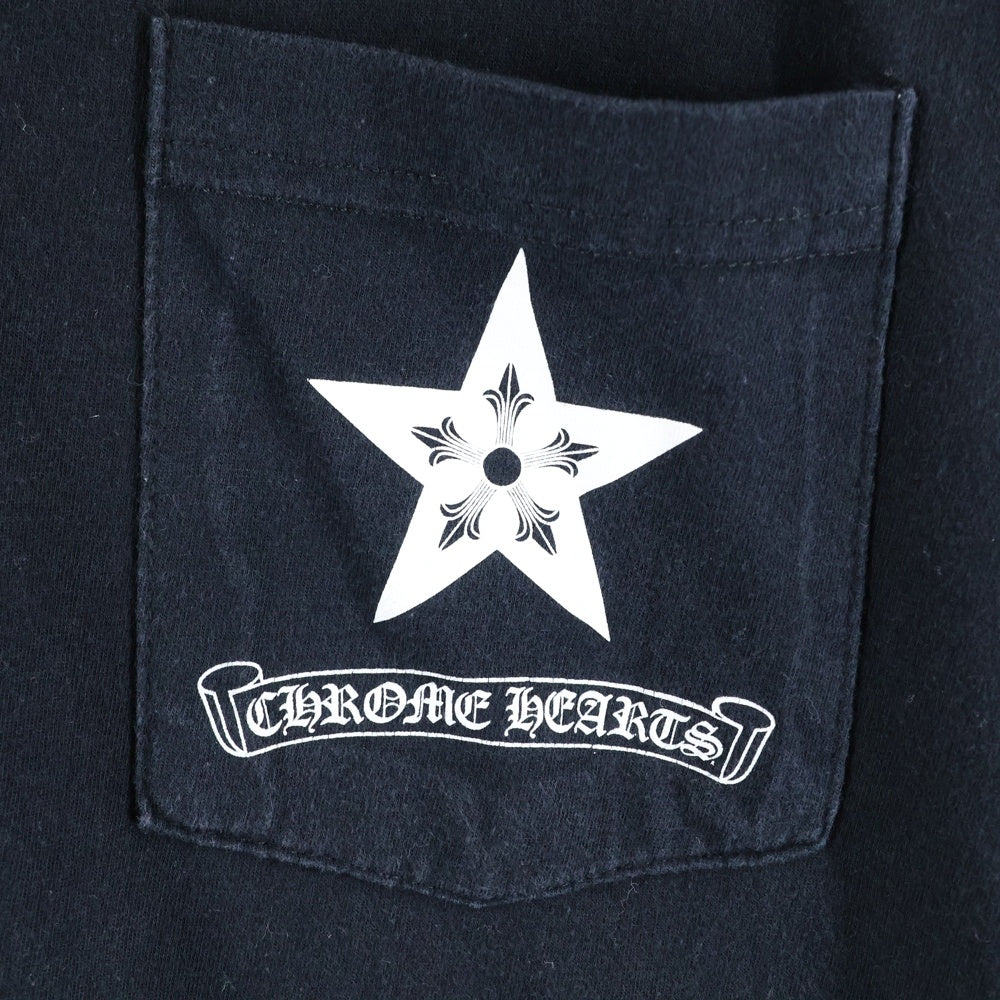 CHROME HEARTS(クロムハーツ) Star Print Long Sleeve Tee スタープリント ロングスリーブ 長袖Tシャツ ロンT ブラック/ホワイト