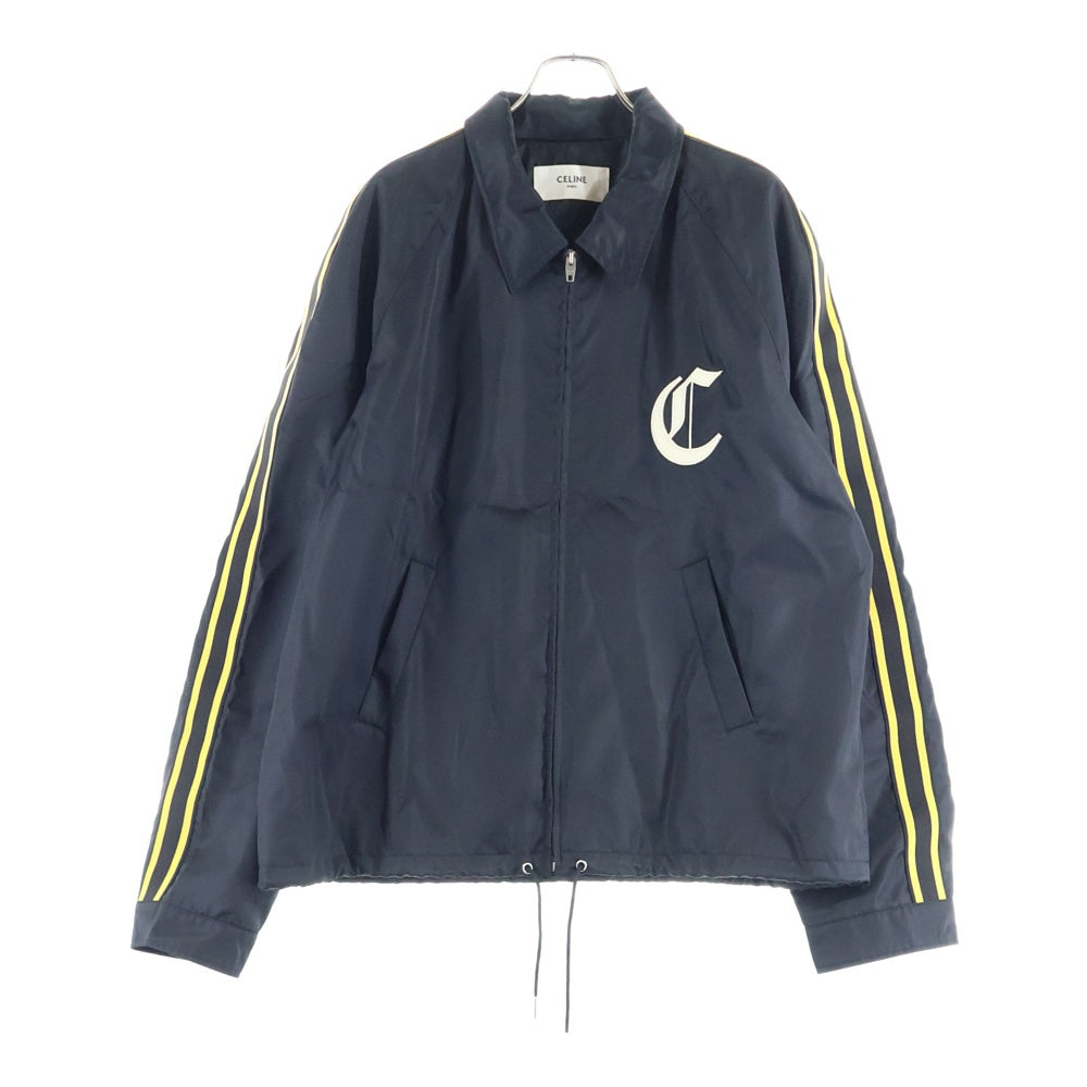 CELINE(セリーヌ) 25SS ロゴ刺繍 ナイロン ジップアップコーチジャケット ブラック RV08X195X
