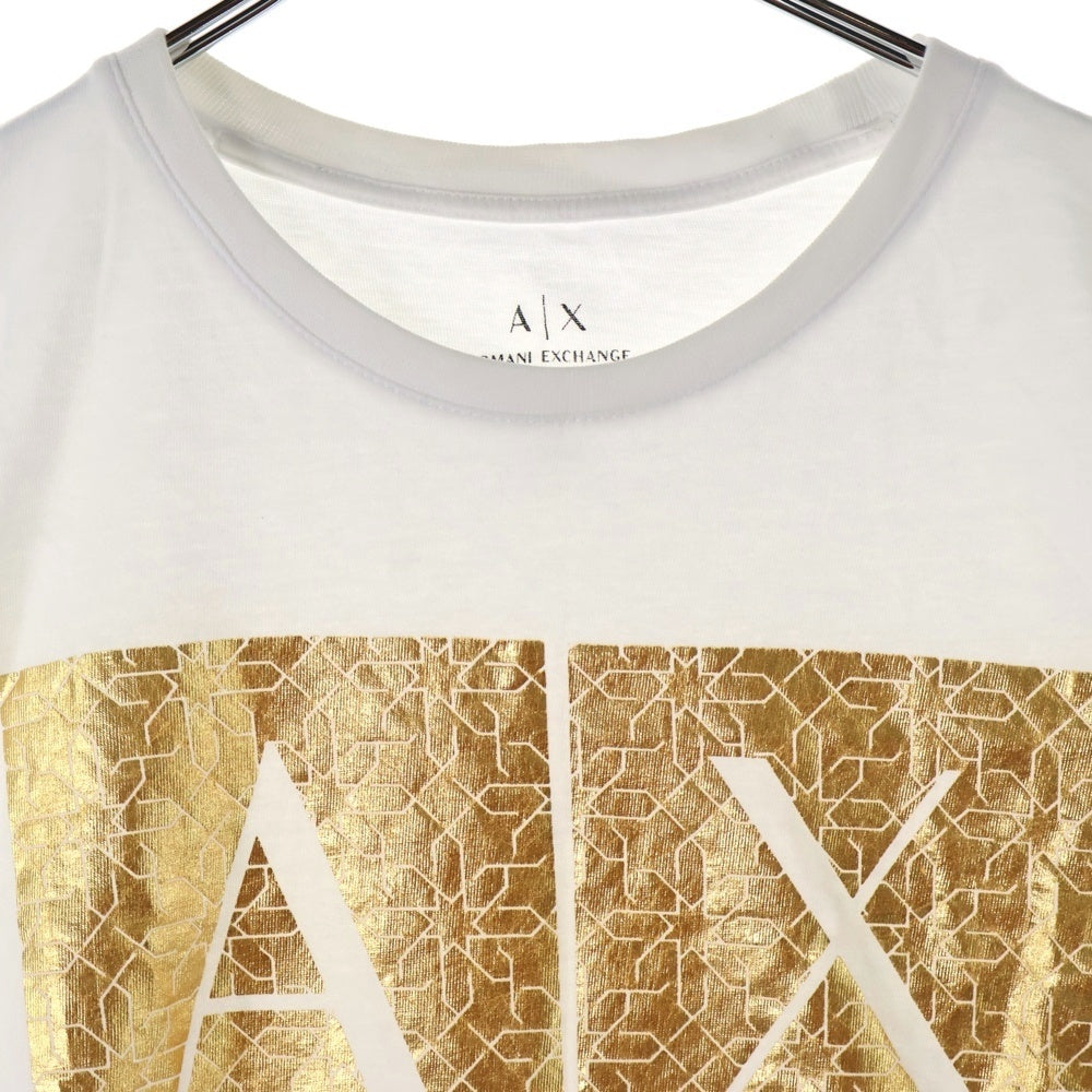 Armani Exchange(アルマーニ エクスチェンジ) ブランドロゴ プリント半袖Tシャツ カットソー ゴールド/ホワイト 3ZZTHC ZJV1Z