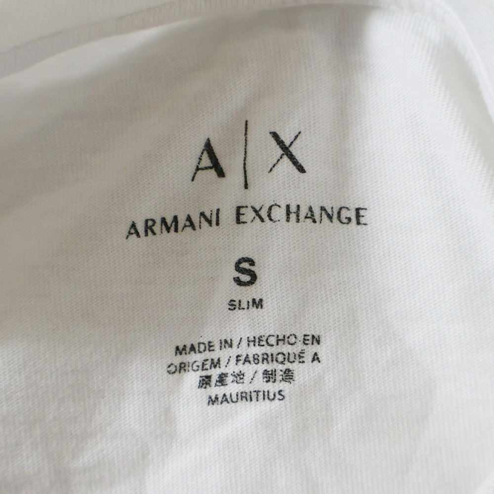 Armani Exchange(アルマーニ エクスチェンジ) ブランドロゴ プリント半袖Tシャツ カットソー ゴールド/ホワイト 3ZZTHC ZJV1Z