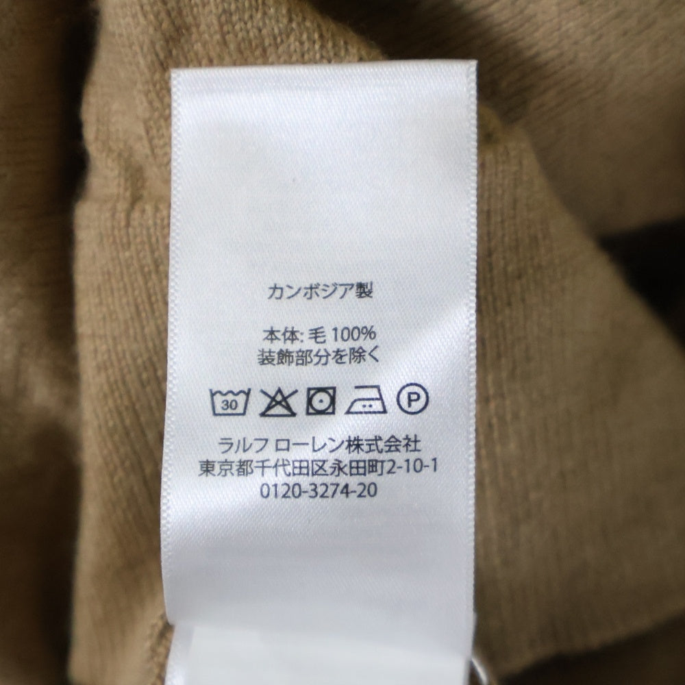 POLO RALPH LAUREN(ポロラルフローレン) メリノウール フロント刺繍ロゴ タートルネックセーター ニット ブラウン