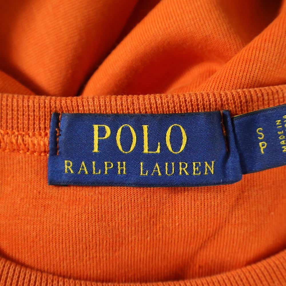 POLO RALPH LAUREN(ポロラルフローレン) LONG SLEEVE-SWEATSHIRT フロント刺繍ロゴ クルーネックスウェット トレーナー オレンジ LSCNM6