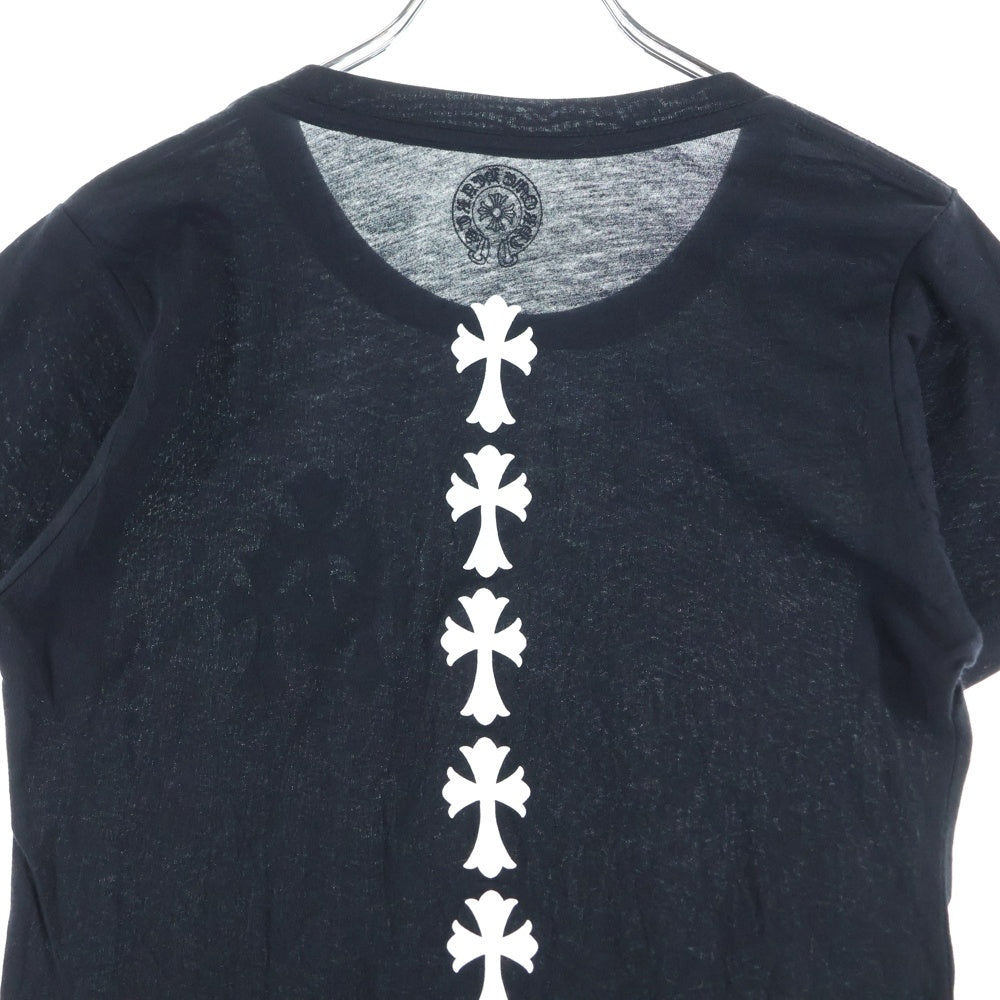 CHROME HEARTS(クロムハーツ) セメタリークロスプリント クルーネック 半袖Tシャツカットソー レディース ブラック