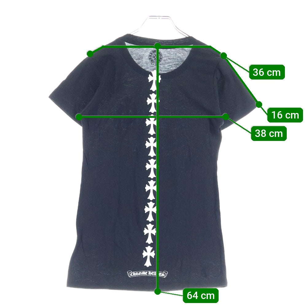 CHROME HEARTS(クロムハーツ) セメタリークロスプリント クルーネック 半袖Tシャツカットソー レディース ブラック