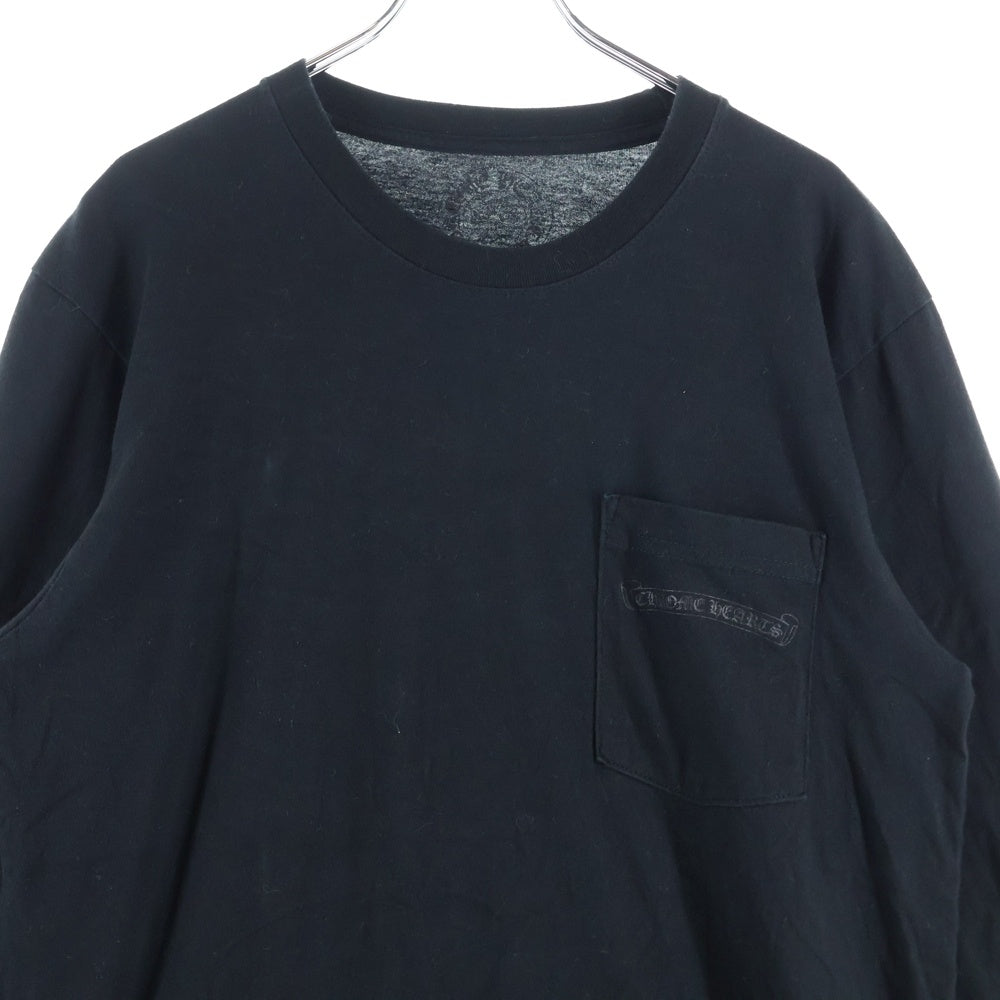 CHROME HEARTS(クロムハーツ) Striped Dagger L/S Tee ストライプ柄 両面プリント クルーネック ロングスリーブ 長袖Tシャツ イエロー/レッド