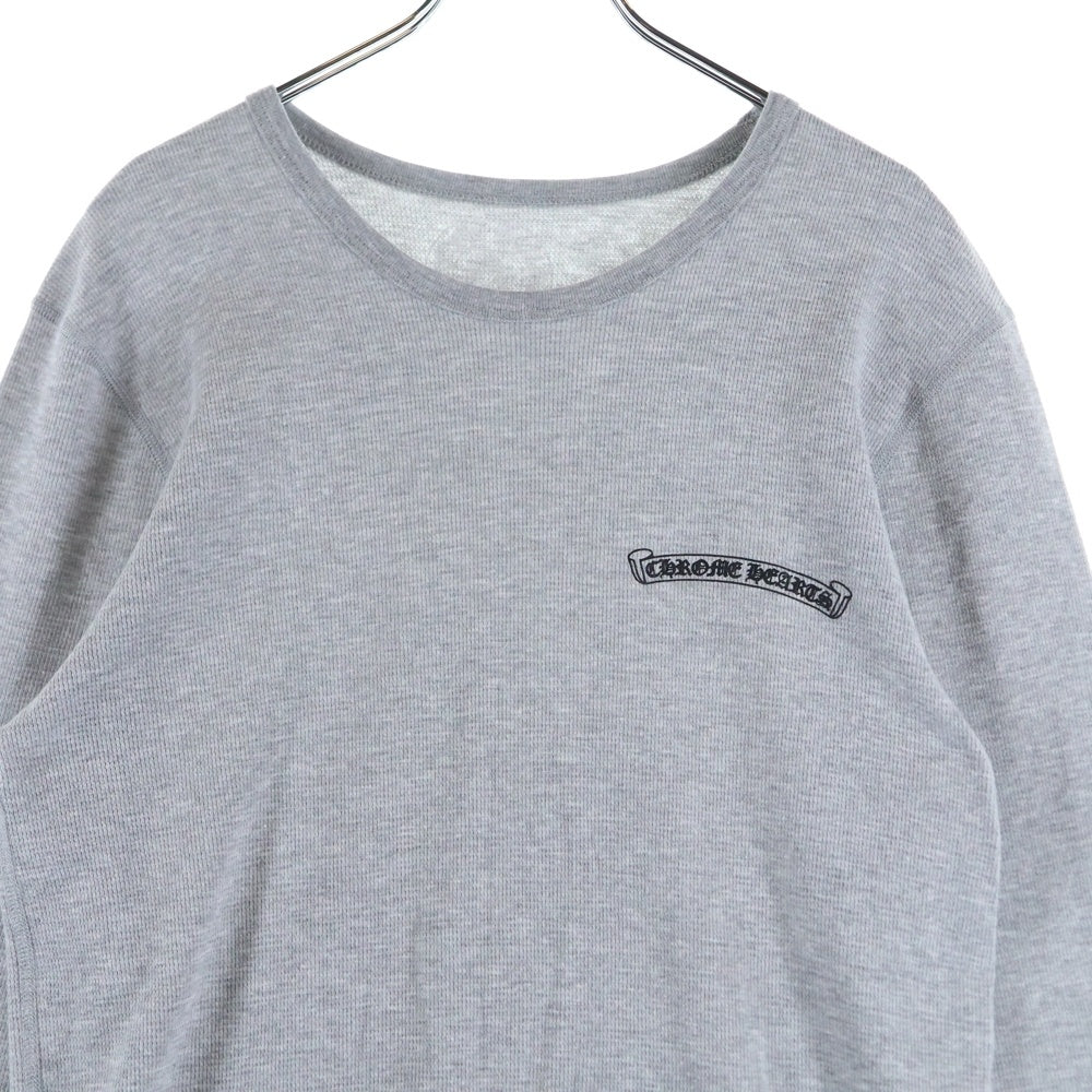 CHROME HEARTS(クロムハーツ) THERMAL L/S TEE アーム英字ロゴプリント サーマル 長袖Tシャツ カットソー グレー