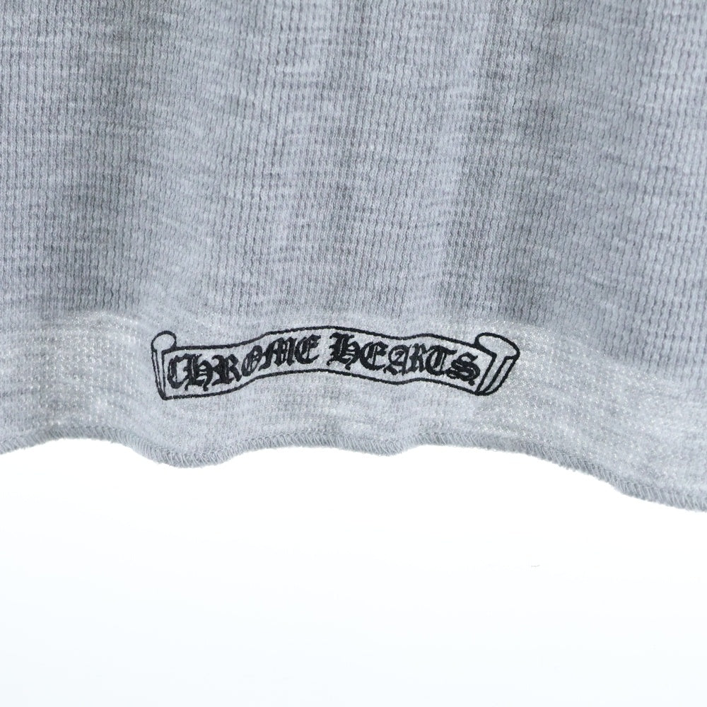 CHROME HEARTS(クロムハーツ) THERMAL L/S TEE アーム英字ロゴプリント サーマル 長袖Tシャツ カットソー グレー
