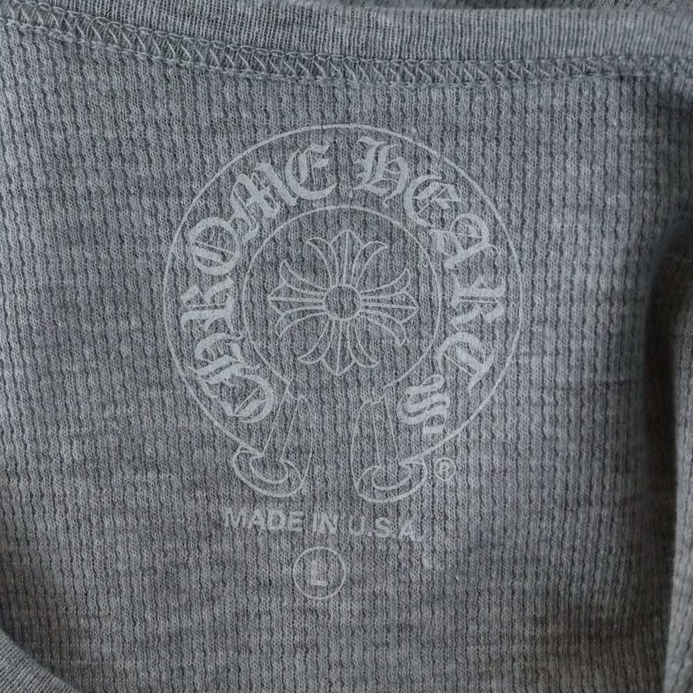 CHROME HEARTS(クロムハーツ) THERMAL L/S TEE アーム英字ロゴプリント サーマル 長袖Tシャツ カットソー グレー