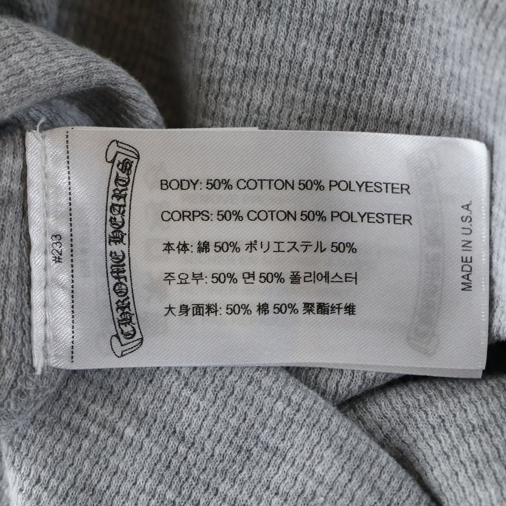CHROME HEARTS(クロムハーツ) THERMAL L/S TEE アーム英字ロゴプリント サーマル 長袖Tシャツ カットソー グレー