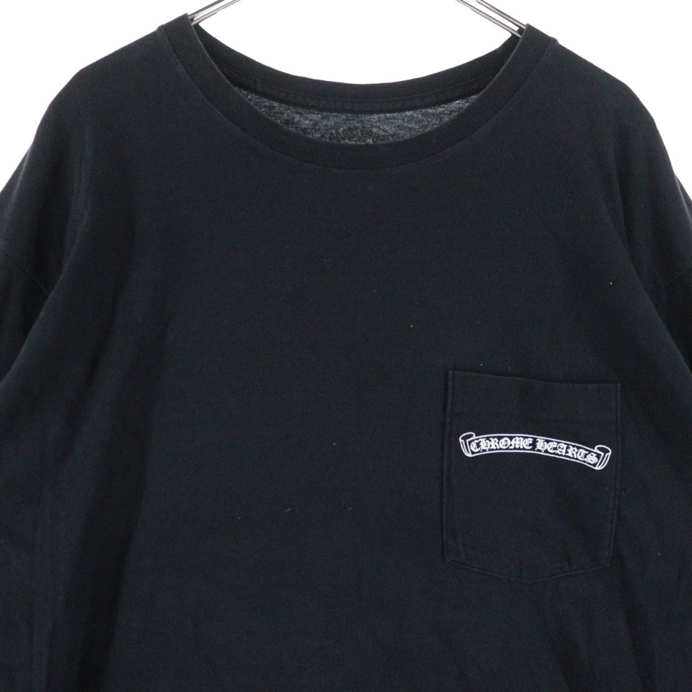CHROME HEARTS(クロムハーツ) BACK CH CROSS CHプラス スクロールラベル バックプリント 長袖Tシャツ カットソー ブラック