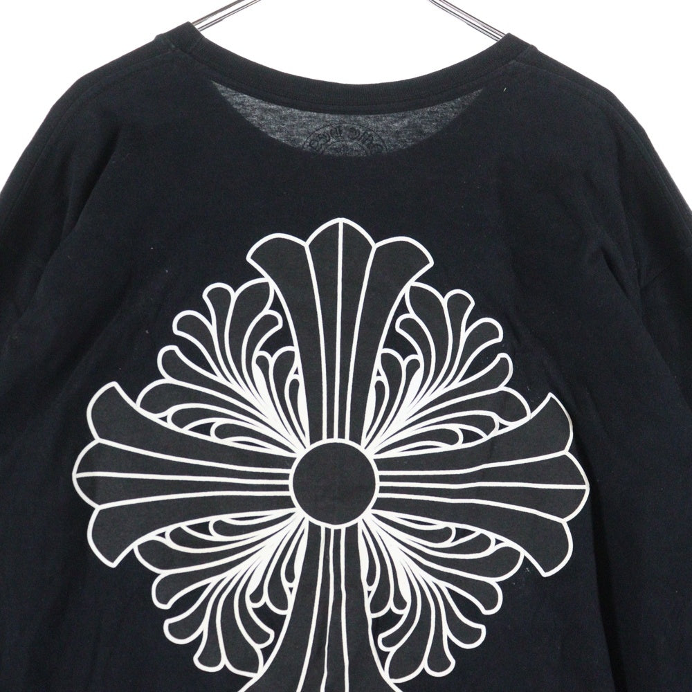 CHROME HEARTS(クロムハーツ) BACK CH CROSS CHプラス スクロールラベル バックプリント 長袖Tシャツ カットソー ブラック