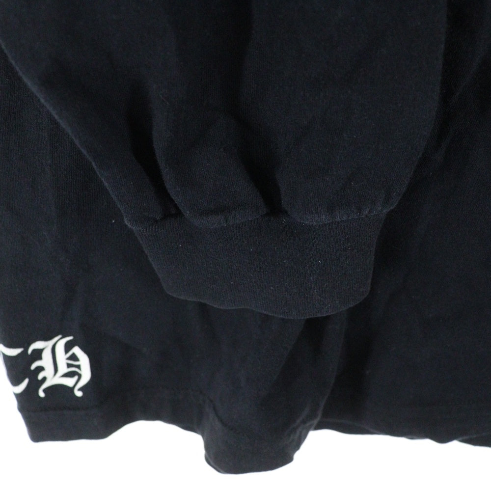 CHROME HEARTS(クロムハーツ) BACK CH CROSS CHプラス スクロールラベル バックプリント 長袖Tシャツ カットソー ブラック