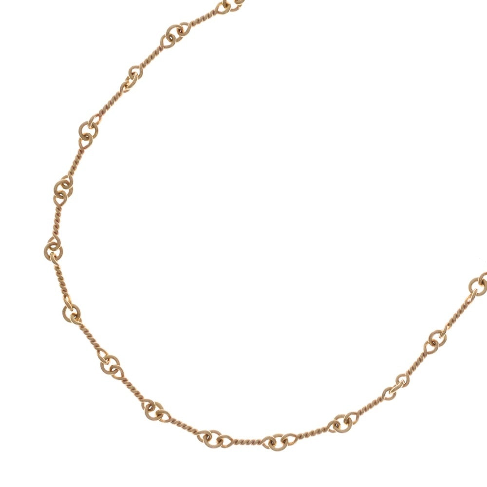 CHROME HEARTS(クロムハーツ) 22K NECKCHAIN T18 ツイストチェーンネックレス 18inch ゴールド BCA014