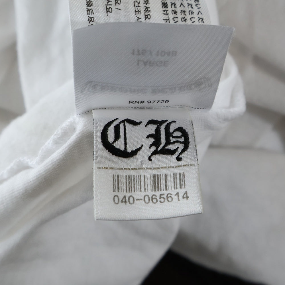 CHROME HEARTS(クロムハーツ) Honolulu Limited Back Scroll Logo L/S Tee ホノルル限定バックスクロールロゴロングスリーブTシャツ 長袖カットソー ロンT 胸ポケット ホワイト/レッド