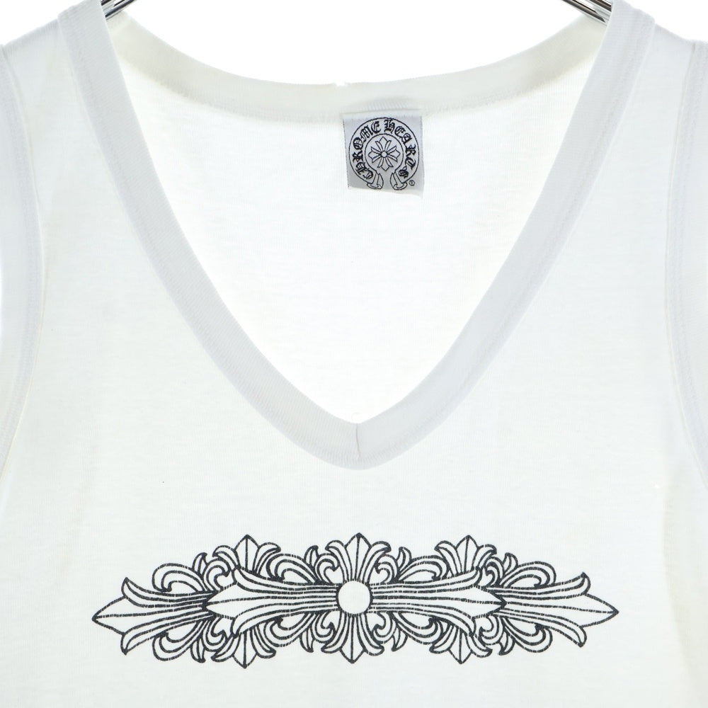 CHROME HEARTS(クロムハーツ) OLD フローラルプリント タンクトップ ホワイト レディース