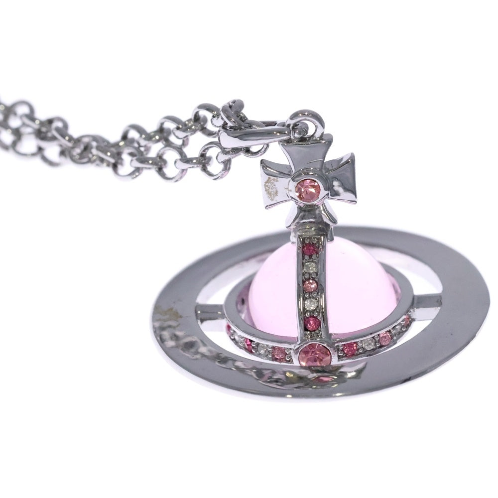 Vivienne Westwood(ヴィヴィアンウエストウッド) タイニーオーブ ネックレス アクセサリー ラインストーン ピンク/シルバー
