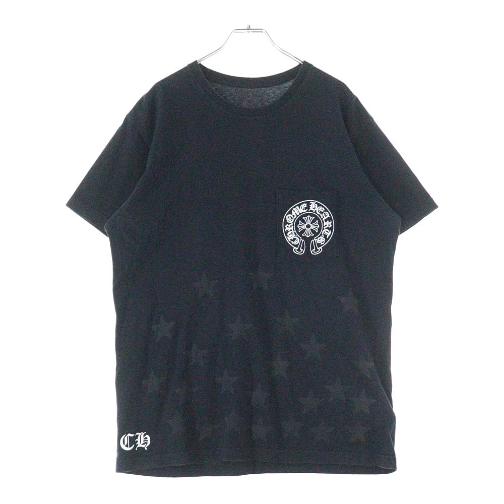CHROME HEARTS(クロムハーツ) Horseshoe STAR Print TEE ホースシュー スター プリント 半袖Tシャツ カットソー ブラック