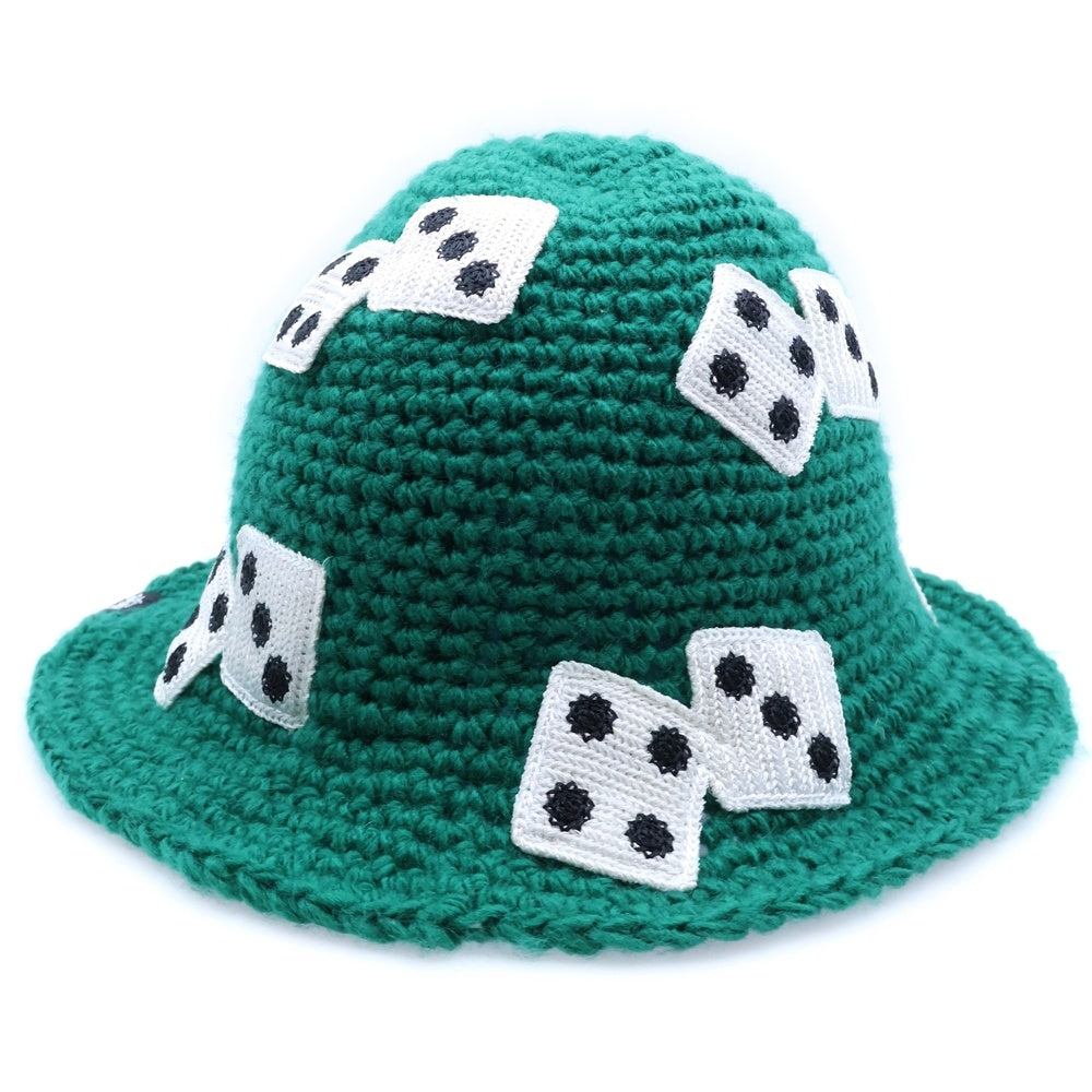 STUSSY(ステューシー) Dice Knit Bucket Hat 1321209 ダイス刺繍 ニットバケットハット 帽子 グリーン