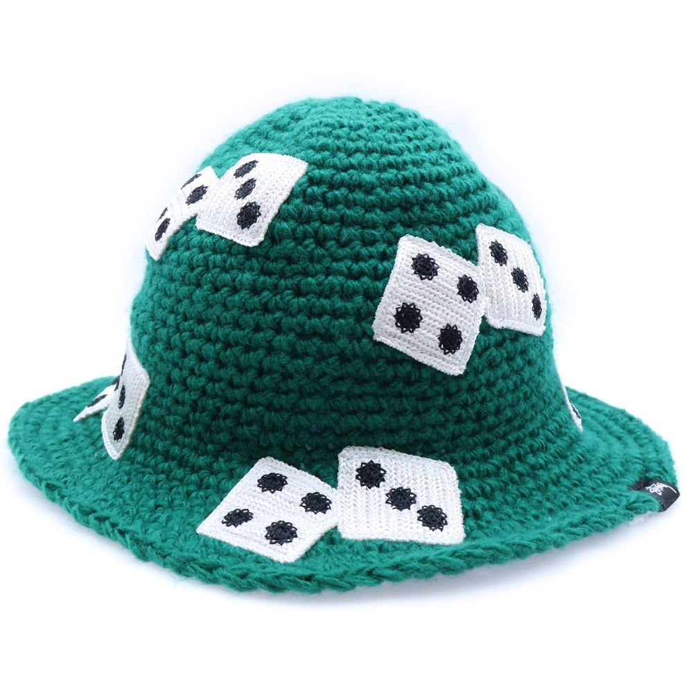 STUSSY(ステューシー) Dice Knit Bucket Hat 1321209 ダイス刺繍 ニットバケットハット 帽子 グリーン