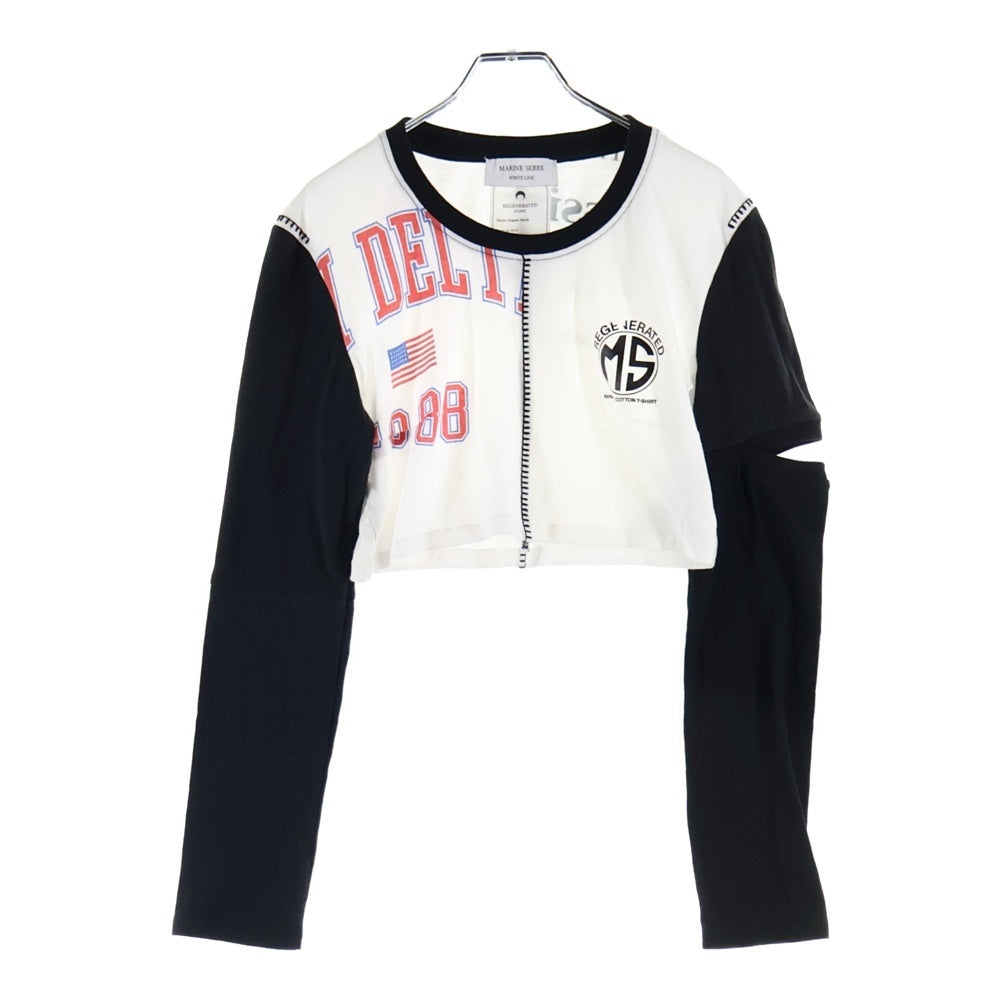 MARINE SERRE(マリーン セル) Graphic Tshirts グラフィック 長袖Tシャツ カットソー レディース ホワイト