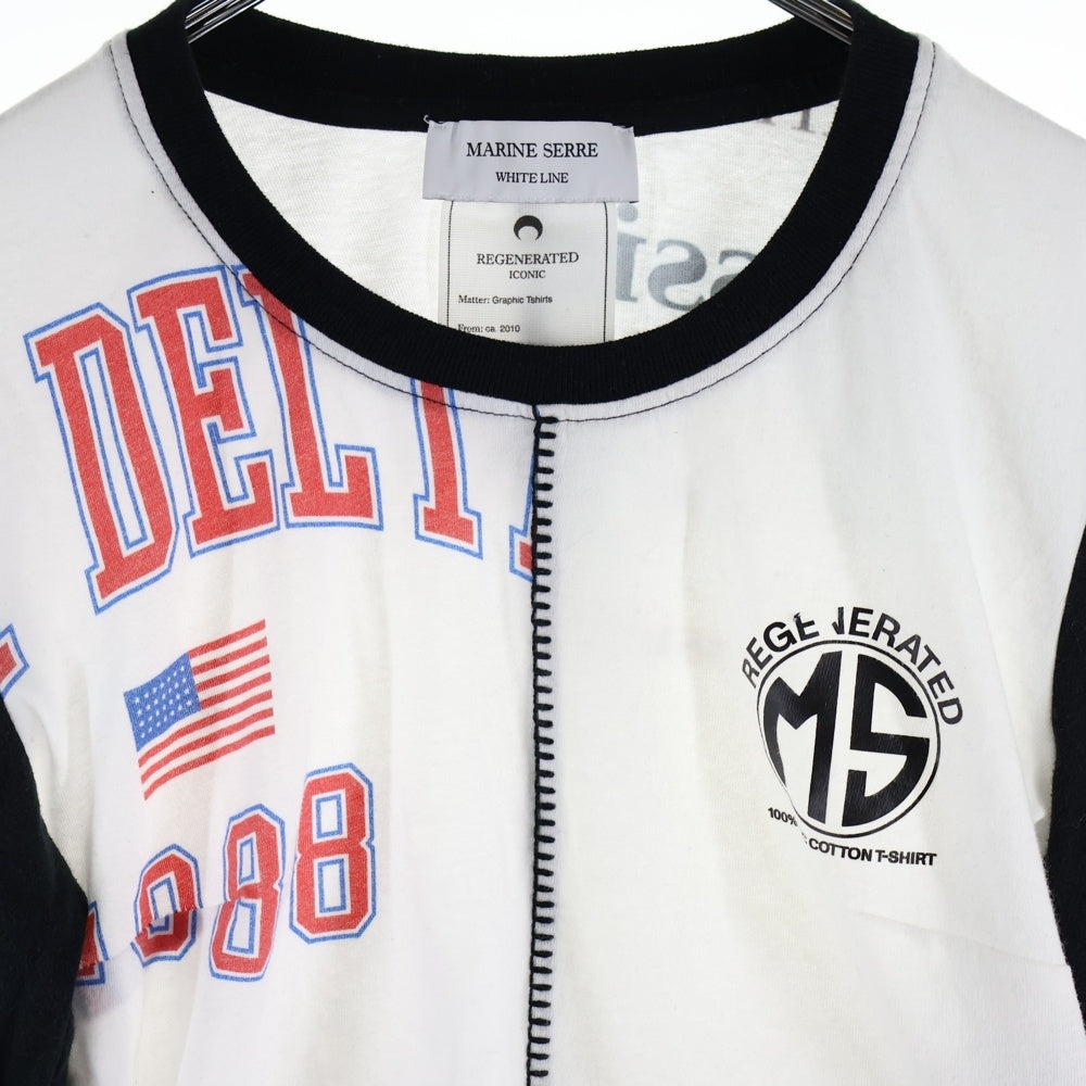 MARINE SERRE(マリーン セル) Graphic Tshirts グラフィック 長袖Tシャツ カットソー レディース ホワイト