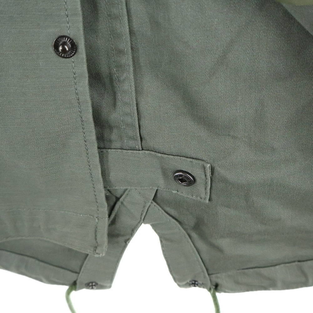 STUSSY(ステューシー) ファー付き アームワッペン ジップアップ モッズコート カーキ