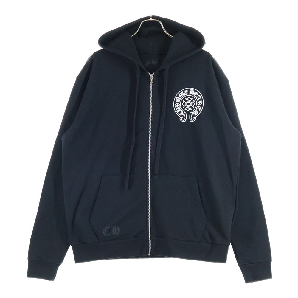 CHROME HEARTS(クロムハーツ) SWTSHRT HD ZIP 東京限定バックホースシュープリントダガージップパーカー ブラック