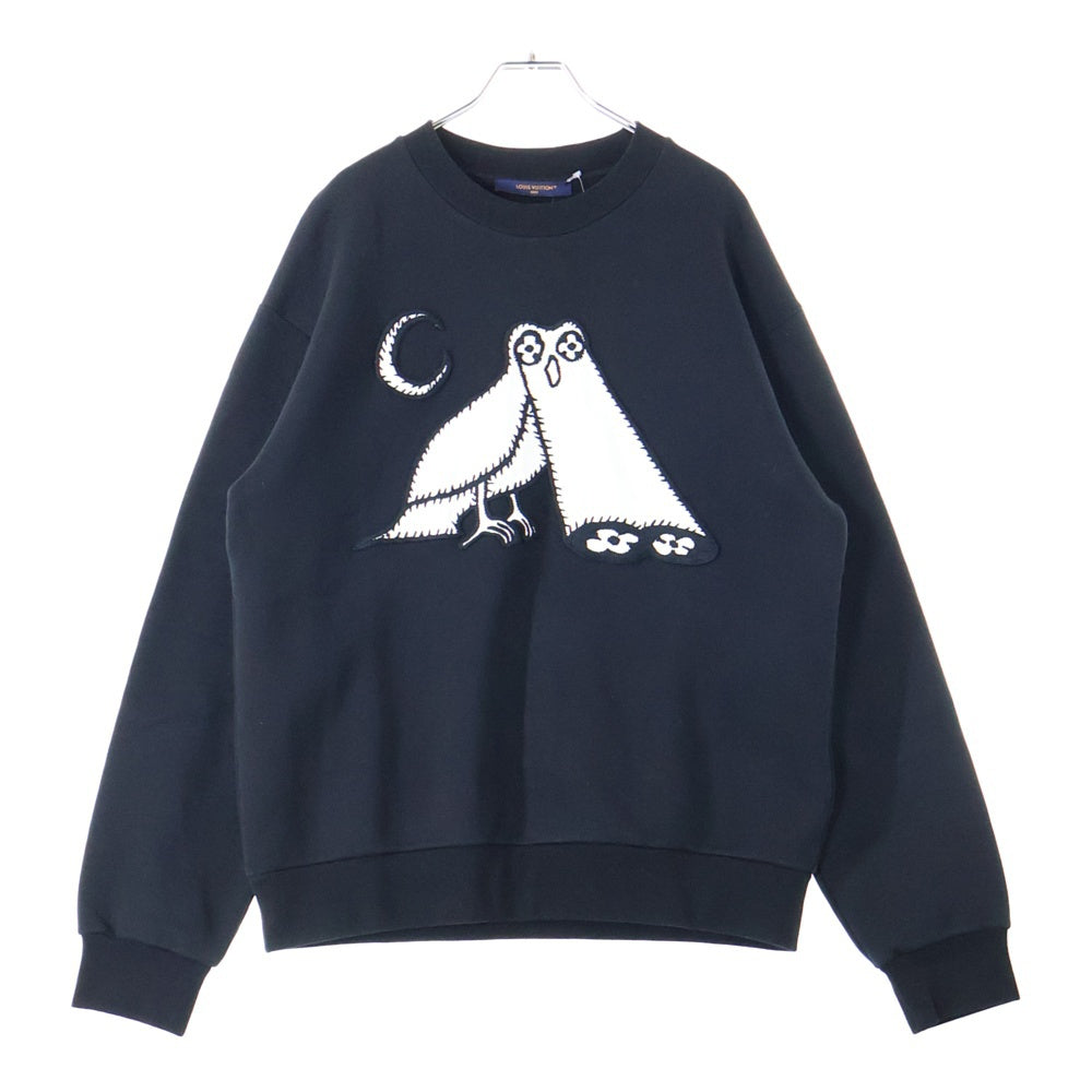 LOUIS VUITTON(ルイヴィトン) LVコミックスオウルパッチクルーネックスウェットトレーナー ブラック RM231 VW3 HOY79W