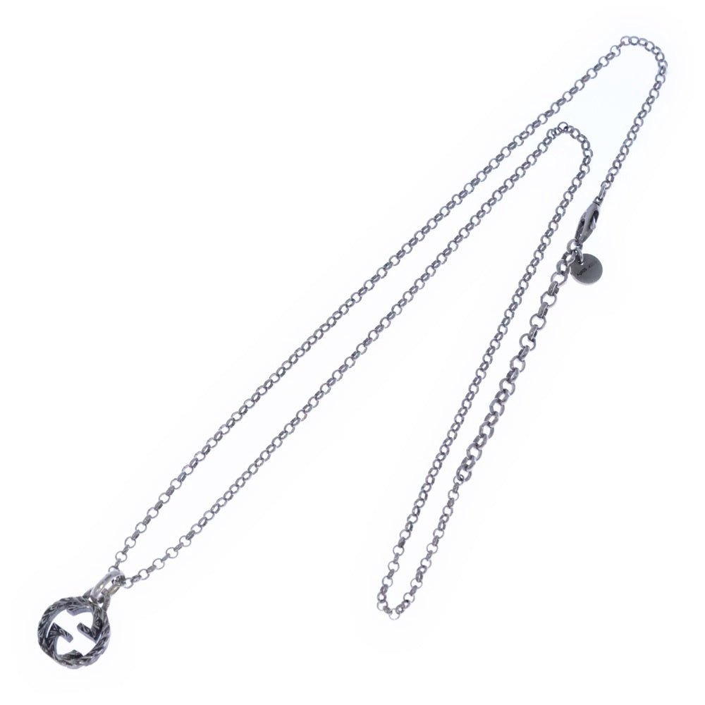 GUCCI(グッチ) インターロッキングG ロゴ チェーン ネックレス シルバー