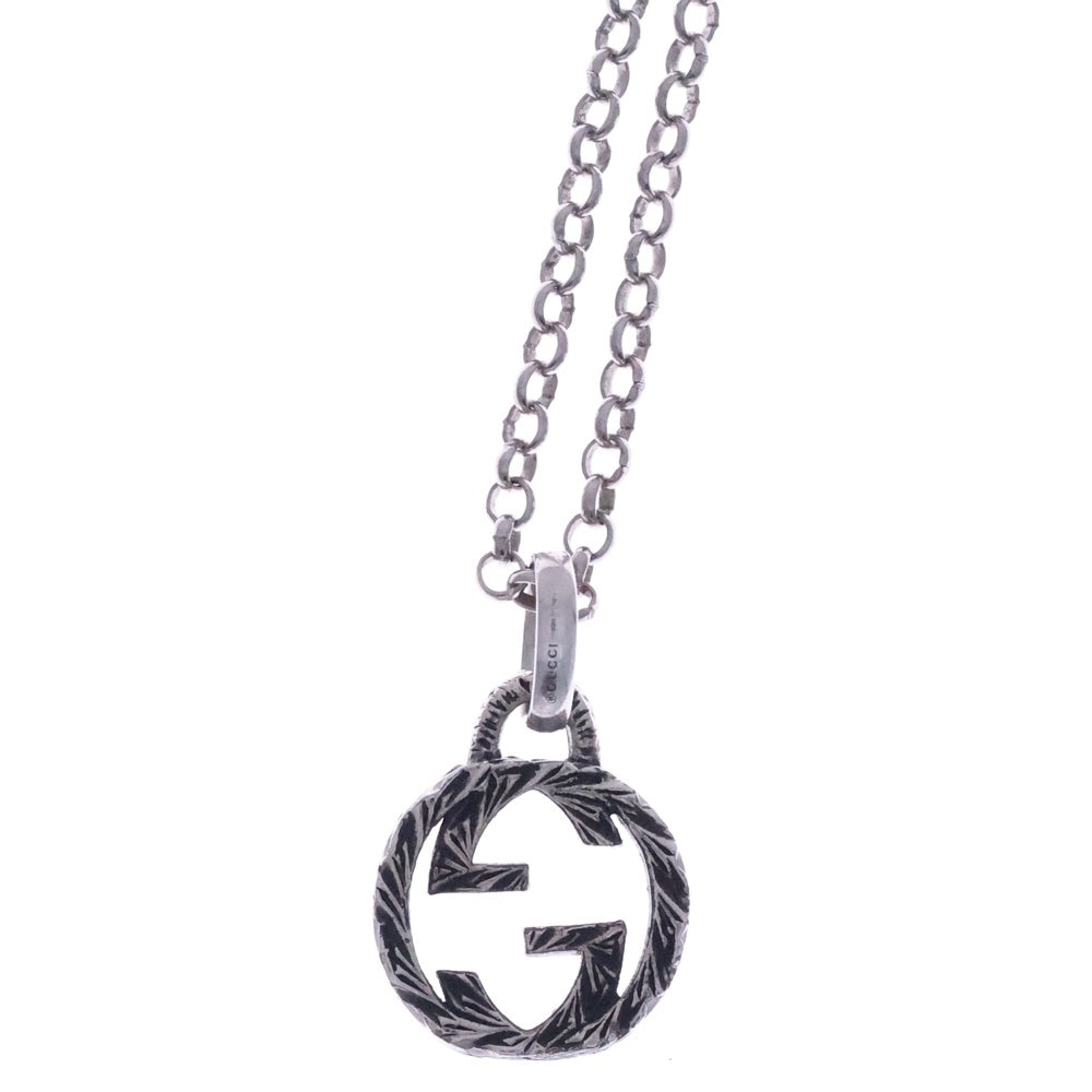 GUCCI 希少サイズ　ネックレス　インターロッキング　チェーン　ワイド グッチ インターロッキング〕ネックレス ・スターリングシルバー