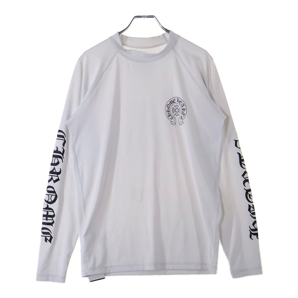 CHROME HEARTS(クロムハーツ) LS Rash Guard 袖ロゴプリント 長袖ラッシュガード カットソー ホワイト